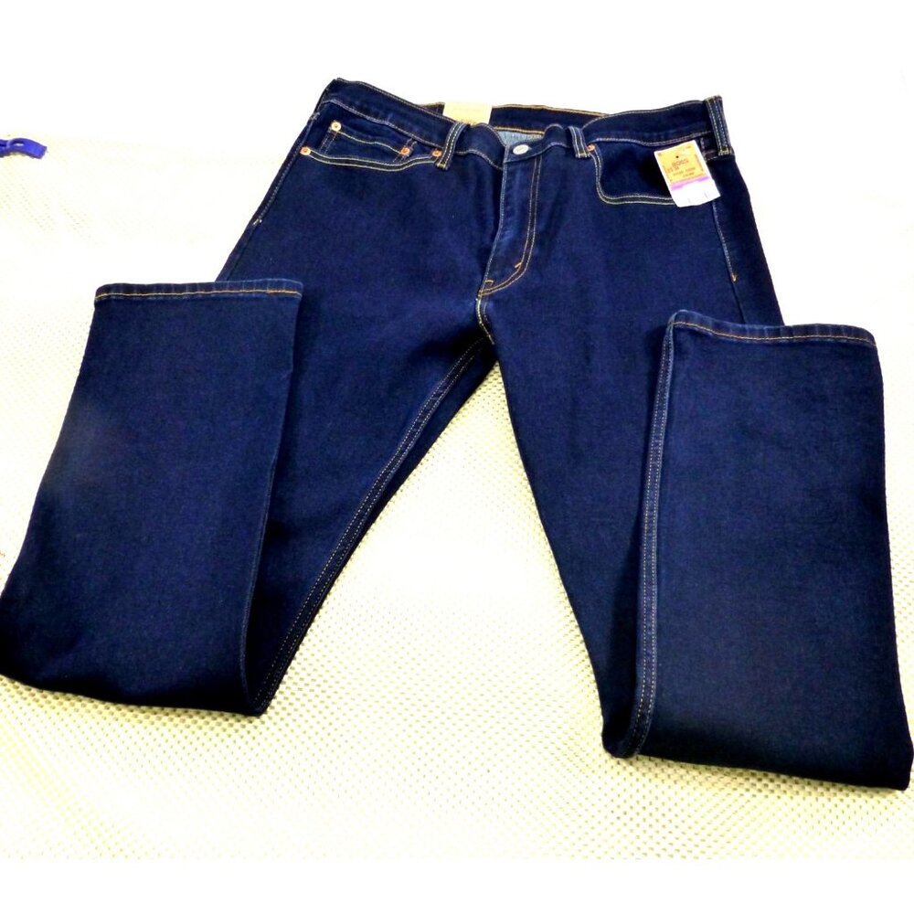Levis 513 Slim Straight Stretch Jeans‎ 34X32 Mens Original Riveted Denim